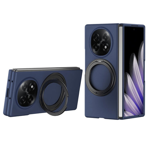 For Oppo Find N5 5G Magnetic Case Ring Kickstand Hard PC Cover with Tempered Glass Screen Film