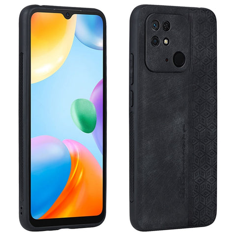 AZNS For Xiaomi Redmi 10C 4G Anti-slip Side Phone Case Imprinted Pattern PU Leather Coated TPU Anti-scratch Back Cover