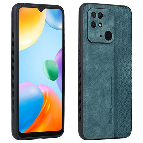 AZNS For Xiaomi Redmi 10C 4G Anti-slip Side Phone Case Imprinted Pattern PU Leather Coated TPU Anti-scratch Back Cover