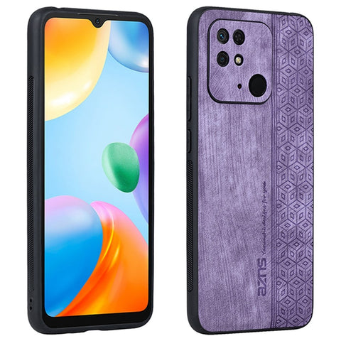 AZNS For Xiaomi Redmi 10C 4G Anti-slip Side Phone Case Imprinted Pattern PU Leather Coated TPU Anti-scratch Back Cover