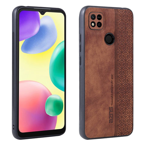 AZNS For Xiaomi Redmi 10A / Redmi 9C / Redmi 9C NFC Imprinted Pattern Anti-drop Phone Case PU Leather Coated TPU Cover