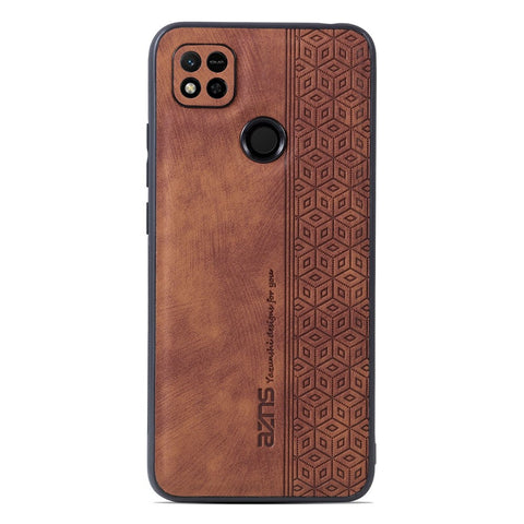 AZNS For Xiaomi Redmi 10A / Redmi 9C / Redmi 9C NFC Imprinted Pattern Anti-drop Phone Case PU Leather Coated TPU Cover