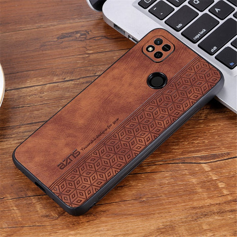 AZNS For Xiaomi Redmi 10A / Redmi 9C / Redmi 9C NFC Imprinted Pattern Anti-drop Phone Case PU Leather Coated TPU Cover