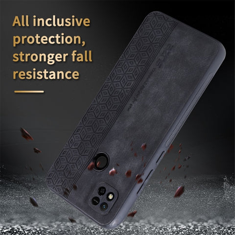 AZNS For Xiaomi Redmi 10A / Redmi 9C / Redmi 9C NFC Imprinted Pattern Anti-drop Phone Case PU Leather Coated TPU Cover