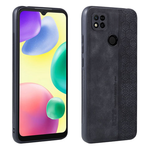 AZNS For Xiaomi Redmi 10A / Redmi 9C / Redmi 9C NFC Imprinted Pattern Anti-drop Phone Case PU Leather Coated TPU Cover