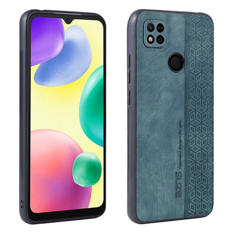 AZNS For Xiaomi Redmi 10A / Redmi 9C / Redmi 9C NFC Imprinted Pattern Anti-drop Phone Case PU Leather Coated TPU Cover