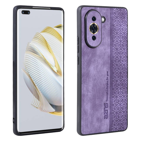 AZNS Leather Coated TPU Cover for Huawei nova 10 Pro 4G, Imprinted Pattern Anti-slip Side Edge Scratch-resistant Phone Case