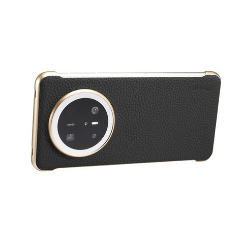 For Huawei Mate 70 Magnetic Case Litchi Texture Genuine Cow Leather + PC Boardless Phone Cover