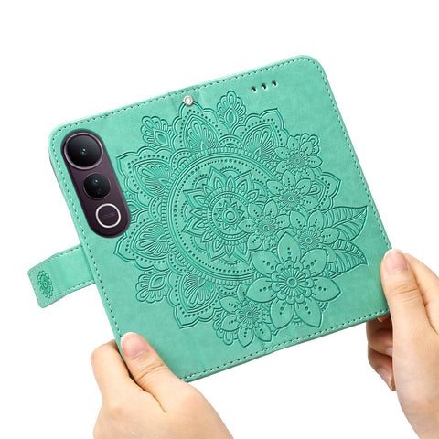 For vivo V50 Lite 4G Case Floral Pattern PU Leather Wallet Stand Phone Cover