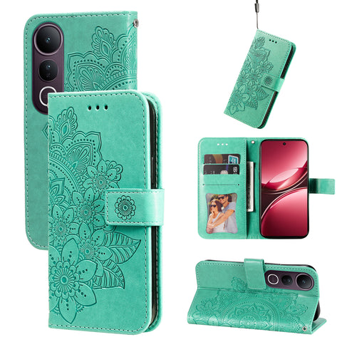 For vivo V50 Lite 4G Case Floral Pattern PU Leather Wallet Stand Phone Cover