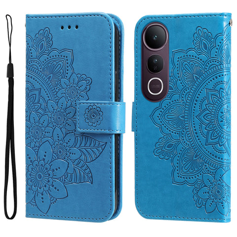 For vivo V50 Lite 4G Case Floral Pattern PU Leather Wallet Stand Phone Cover