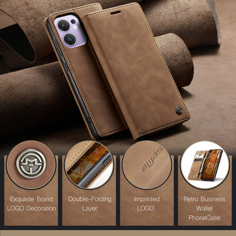 CASEME For Oppo Reno13 F 5G (Reno 13 FS 5G) / 4G Wallet Case  013 Series PU Leather Phone Cover Stand