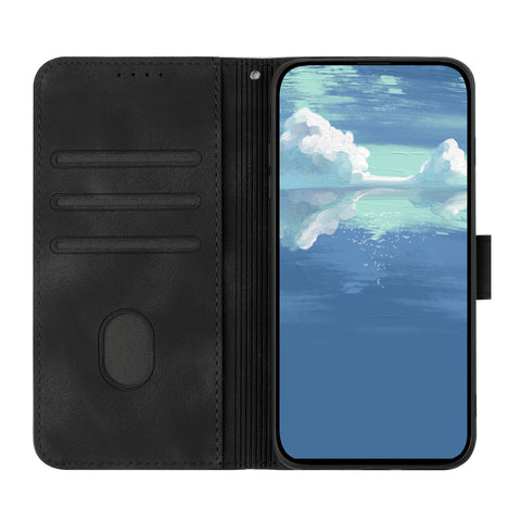 For Google Pixel 10 Pro / Google Pixel 9 / Google Pixel 9 Pro / Google Pixel 10 Wallet Case Line Imprinted PU Leather Phone Cover with Strap
