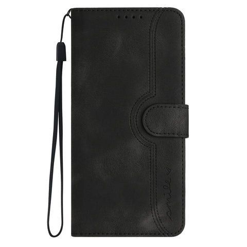 For Motorola Moto G Play 5G (2024) / Motorola Moto G 5G (2024) Leather Case Wallet Stand Smile Imprinted Phone Cover with Strap