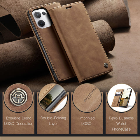 CASEME For Oppo Reno13 5G (Global) Wallet Case  013 Series PU Leather Phone Cover Stand