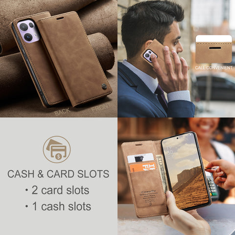 CASEME For Oppo Reno13 Pro 5G Wallet Case  013 Series PU Leather Phone Cover Stand