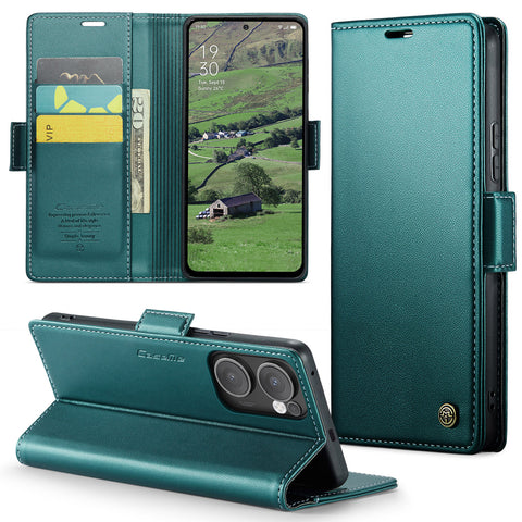 CASEME For Oppo Reno13 F 5G (Reno 13 FS 5G) / 4G Case  023 Series RFID Blocking Leather Wallet Stand Phone Cover