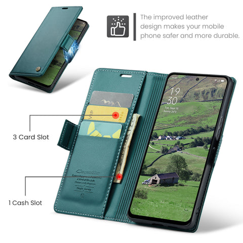 CASEME For Oppo Reno13 F 5G (Reno 13 FS 5G) / 4G Case  023 Series RFID Blocking Leather Wallet Stand Phone Cover