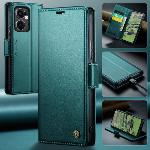 CASEME For Oppo Reno13 F 5G (Reno 13 FS 5G) / 4G Case  023 Series RFID Blocking Leather Wallet Stand Phone Cover