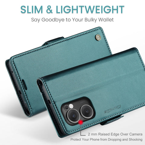 CASEME For Oppo Reno13 F 5G (Reno 13 FS 5G) / 4G Case  023 Series RFID Blocking Leather Wallet Stand Phone Cover
