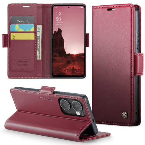 CASEME For Oppo Reno13 F 5G (Reno 13 FS 5G) / 4G Case  023 Series RFID Blocking Leather Wallet Stand Phone Cover
