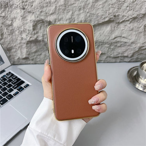 For Huawei Mate 70 Case Nappa Texture PC + PU + TPU Phone Back Cover