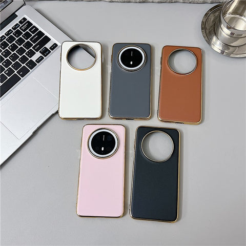 For Huawei Mate 70 Case Nappa Texture PC + PU + TPU Phone Back Cover