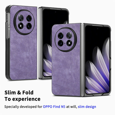 For Oppo Find N5 5G Case Shockproof Slim Retro Leather Phone Back Cover