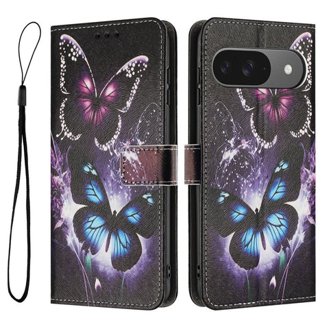 YX-2501 For Google Pixel 10 Pro / 10 / 9 Pro / 9 Case Pattern Printing PU Leather Wallet Phone Cover with Lanyard