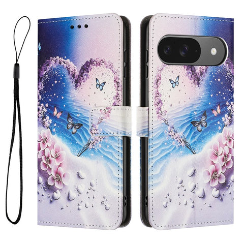 YX-2501 For Google Pixel 10 Pro / 10 / 9 Pro / 9 Case Pattern Printing PU Leather Wallet Phone Cover with Lanyard