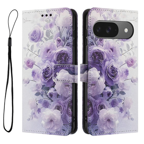 YX-2501 For Google Pixel 10 Pro / 10 / 9 Pro / 9 Case Pattern Printing PU Leather Wallet Phone Cover with Lanyard