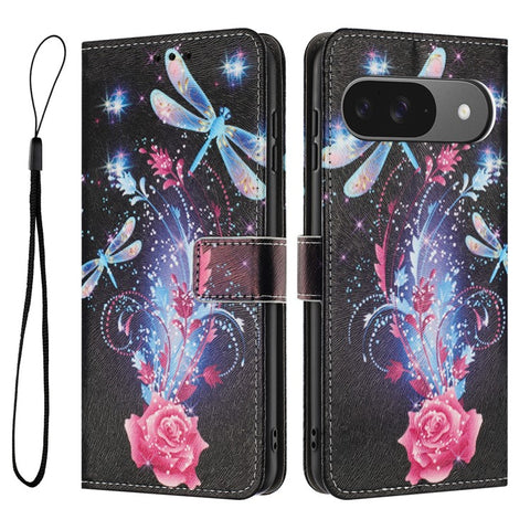 YX-2501 For Google Pixel 10 Pro / 10 / 9 Pro / 9 Case Pattern Printing PU Leather Wallet Phone Cover with Lanyard