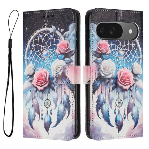 YX-2501 For Google Pixel 10 Pro / 10 / 9 Pro / 9 Case Pattern Printing PU Leather Wallet Phone Cover with Lanyard