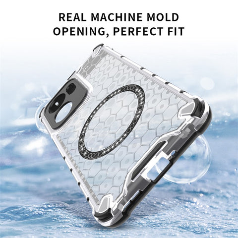 For Oppo Reno13 F 5G (Reno 13 FS 5G) / 4G Magnetic Case Honeycomb Design TPU + PC Phone Cover