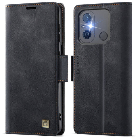 AUTSPACE For Xiaomi Redmi 12C 4G / Xiaomi Redmi 11A 4G Case  A11 RFID Blocking Retro Leather Cell Phone Wallet Cover