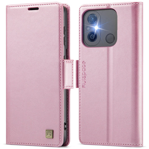 AUTSPACE For Xiaomi Redmi 12C 4G / Xiaomi Redmi 11A 4G Case  A11 RFID Blocking Retro Leather Cell Phone Wallet Cover