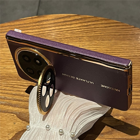 For Oppo Find N5 5G Case Magnetic Lens Kickstand Leather + PC Phone Cover with Front Screen Protector