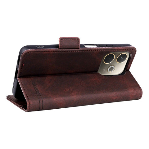 For Oppo A5 Pro 4G (Global) / 5G (Global) / A5 Energy 5G (China) Case Leather Wallet Flip Phone Cover with Hardware Decor