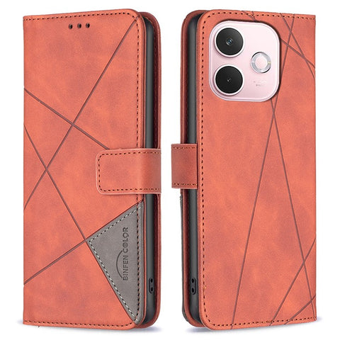 BINFEN COLOR For Oppo A5 Pro 4G (Global) / 5G (Global) / A5 Energy 5G (China) Phone Cases Wallet Stand Geometry Imprint Leather Cover