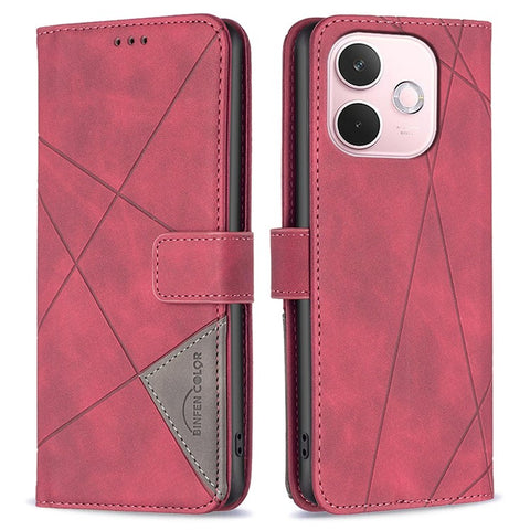 BINFEN COLOR For Oppo A5 Pro 4G (Global) / 5G (Global) / A5 Energy 5G (China) Phone Cases Wallet Stand Geometry Imprint Leather Cover