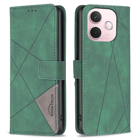 BINFEN COLOR For Oppo A5 Pro 4G (Global) / 5G (Global) / A5 Energy 5G (China) Phone Cases Wallet Stand Geometry Imprint Leather Cover