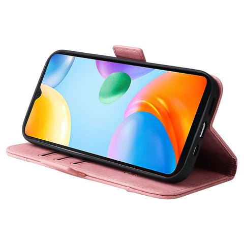 BETOPNICE 001 For Xiaomi Redmi 10C 4G / Redmi 10 (India) 4G Foldable Stand PU Leather Shockproof Case Imprinted Stitching Line Phone Wallet Cover with Strap