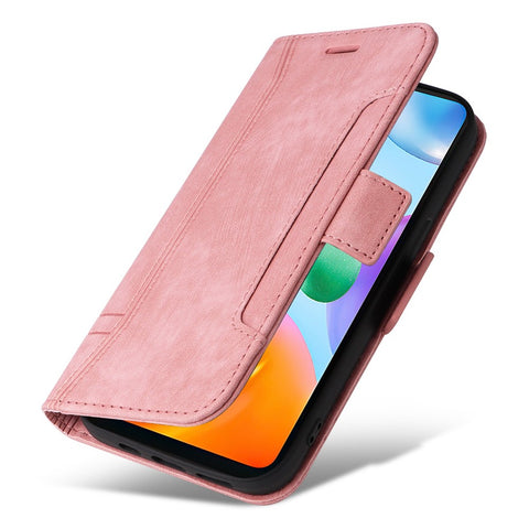 BETOPNICE 001 For Xiaomi Redmi 10C 4G / Redmi 10 (India) 4G Foldable Stand PU Leather Shockproof Case Imprinted Stitching Line Phone Wallet Cover with Strap