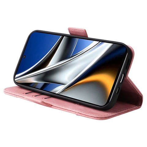 BETOPNICE 001 For Xiaomi Poco X4 Pro 5G PU Leather Drop-proof Case Imprinted Stitching Line Phone Stand Wallet Cover with Wrist Strap