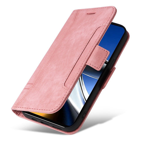 BETOPNICE 001 For Xiaomi Poco X4 Pro 5G PU Leather Drop-proof Case Imprinted Stitching Line Phone Stand Wallet Cover with Wrist Strap