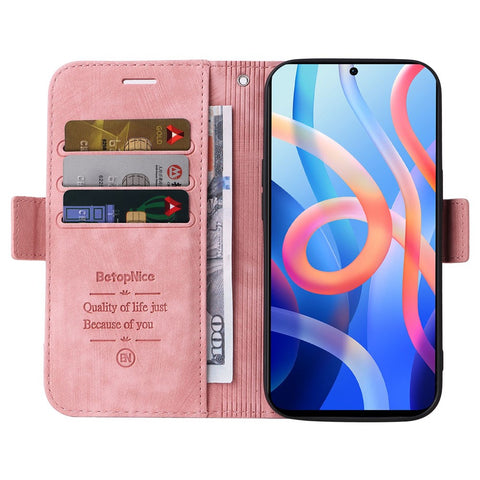 BETOPNICE 001 For Xiaomi Redmi Note 11 Pro 5G (MediaTek) / Note 11 Pro+ 5G / Poco X4 NFC / 11i 5G Imprinted Stitching Line Leather Case Phone Wallet Stand Cover