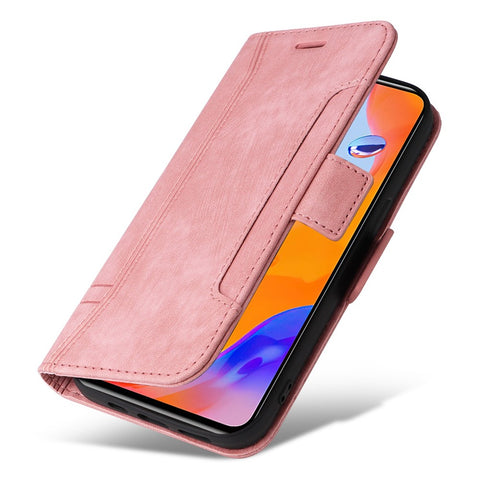 BETOPNICE 001 For Xiaomi Redmi Note 12 Pro 4G / 11 Pro 4G (MediaTek) / Note 11 Pro 5G (Qualcomm) / Note 11E Pro 5G PU Leather Imprinted Stitching Line Phone Case Wallet Stand Cover