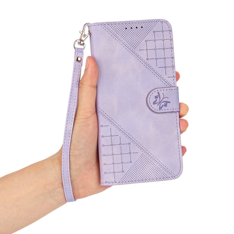 For Motorola Moto G54 5G / Motorola Moto G54 (China) 5G / Motorola Moto G73 5G / Motorola Moto G64 5G / Motorola Moto G64y 5G / Motorola Moto G14 4G Leather Wallet Case Butterfly Flower Imprinted Phone Cover with Strap