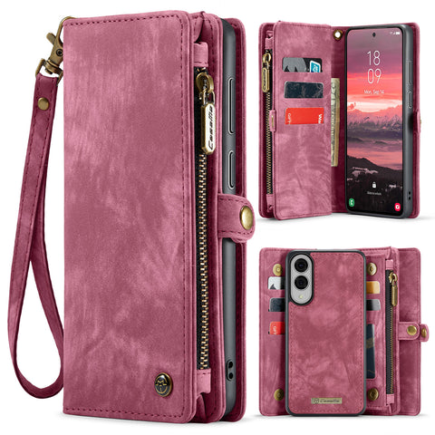 CASEME For Samsung Galaxy S25 Edge Phone Cases  008 Leather Cover with Detachable Wallet and Strap