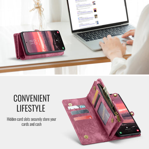 CASEME For Samsung Galaxy S25 Edge Phone Cases  008 Leather Cover with Detachable Wallet and Strap